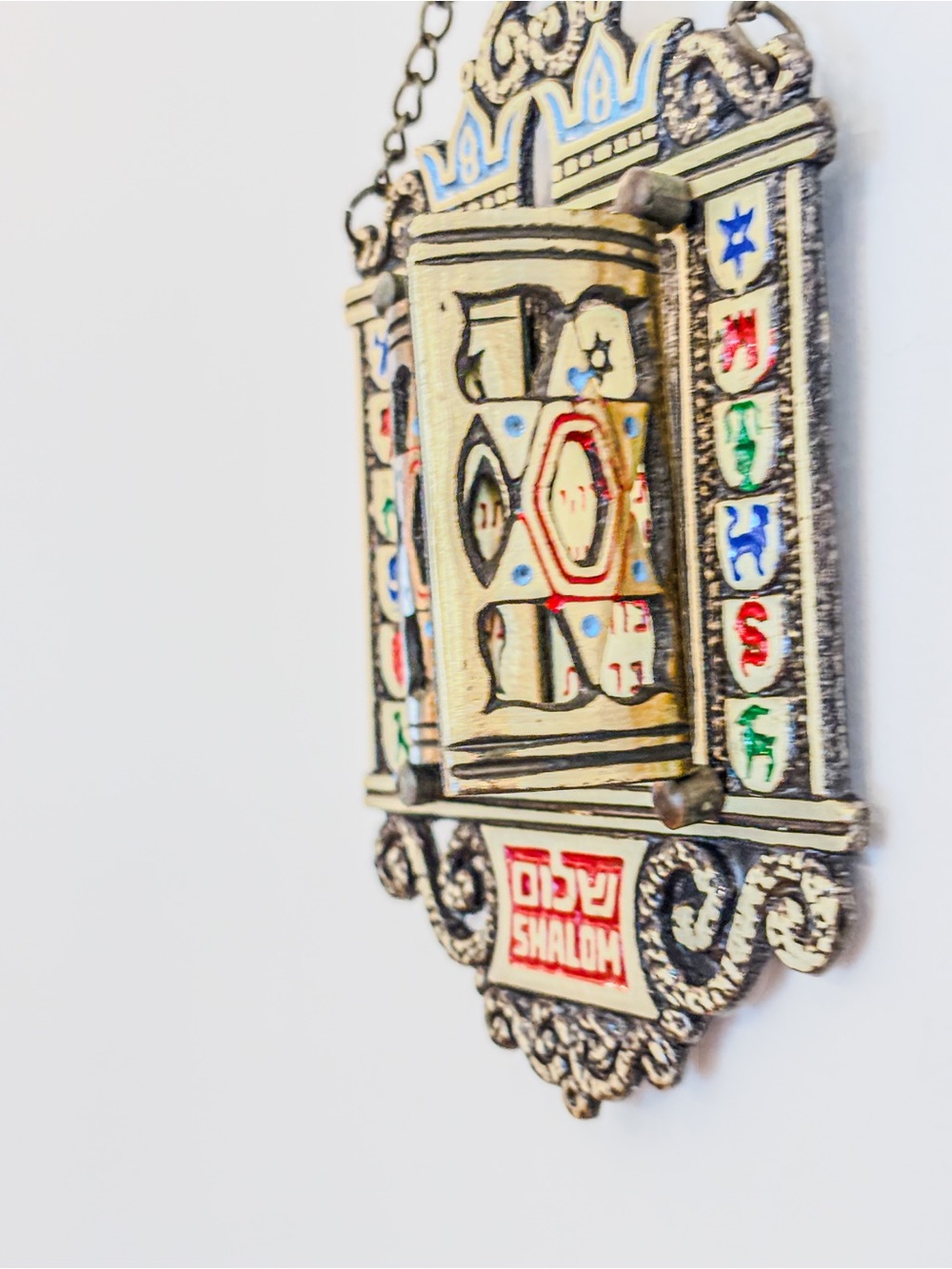Vintage Judaica Ten Commandments Wall Plaque Attributed Hen Holon Israel - Picture 7 of 16